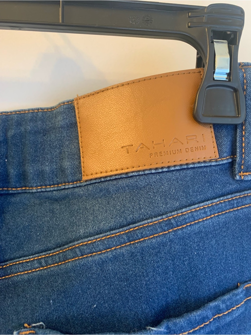Tahari Premium Denim Cargo Jeans Women’s 12/31 High Rise Wide Leg Blue - Picture 4 of 5